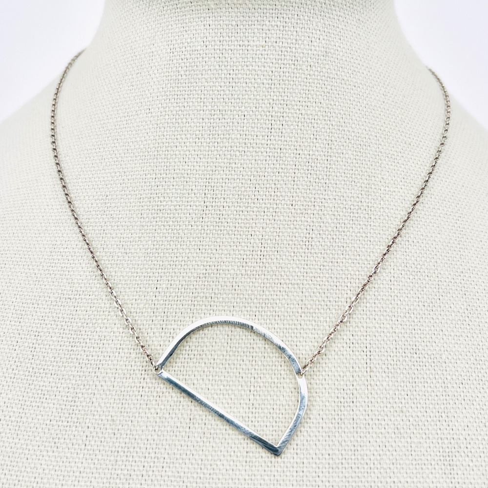 Letter D Initial Pendant Necklace 18in Silver Plated Minimalist Personalized